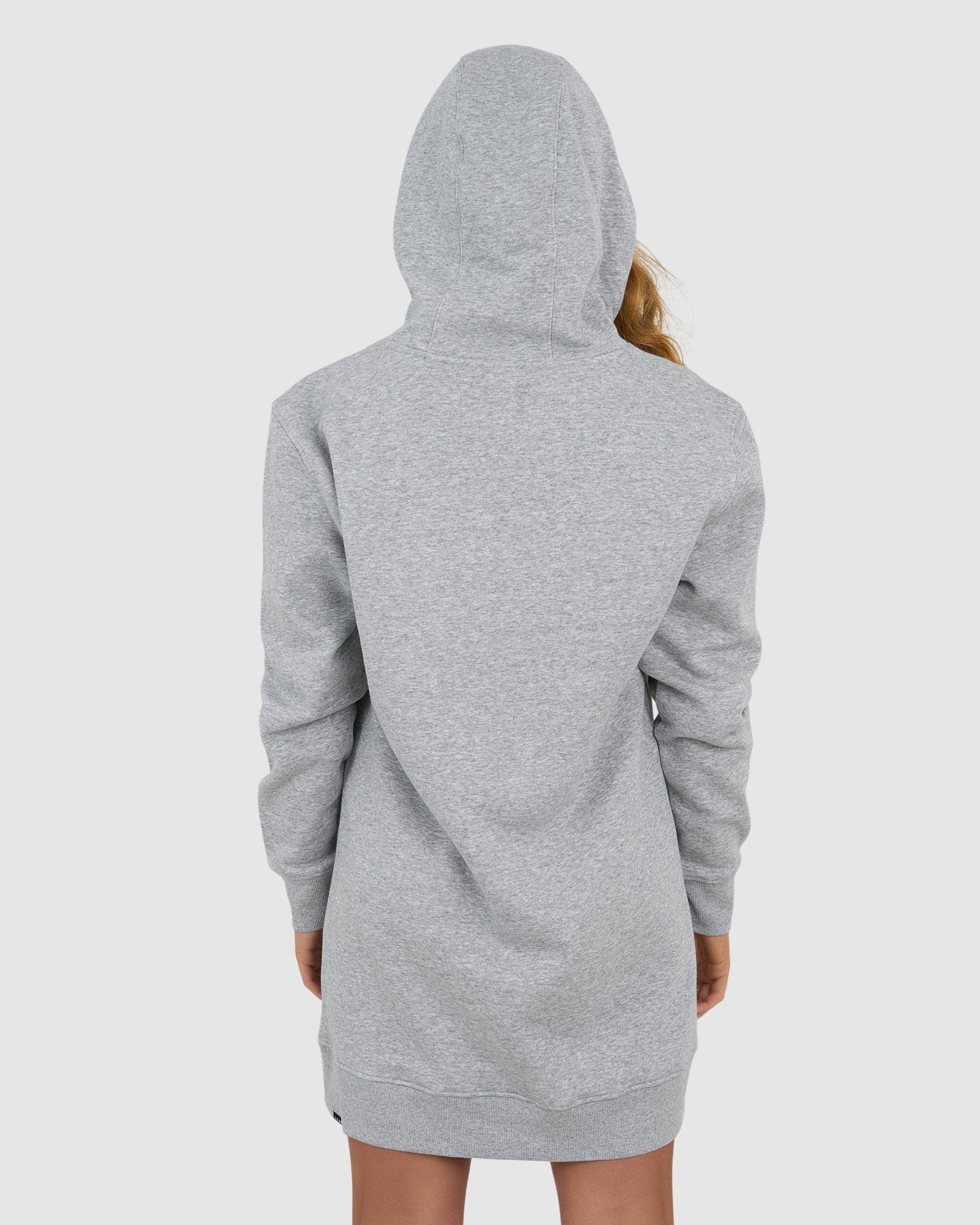 Model wearing Impression Pullover Dress - Lt Grey Marl