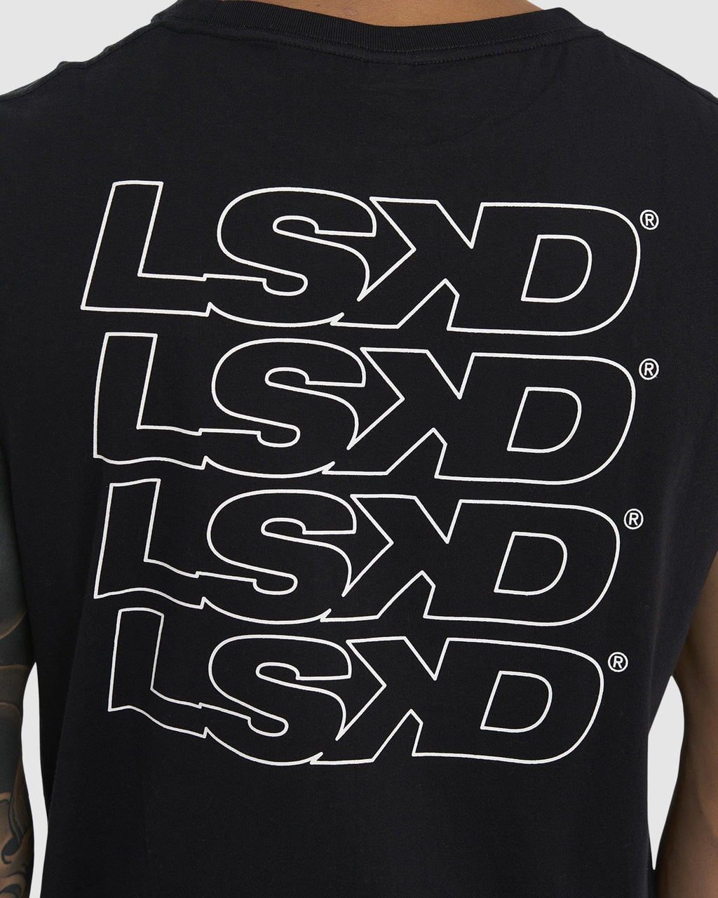 Model wearing Attack Tank - Black