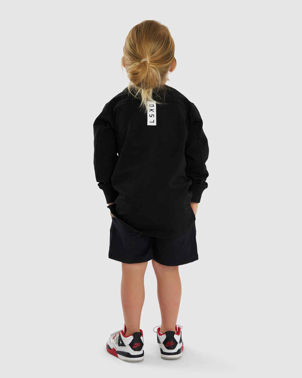 Model wearing Tab LS Tee (00-8) - Black