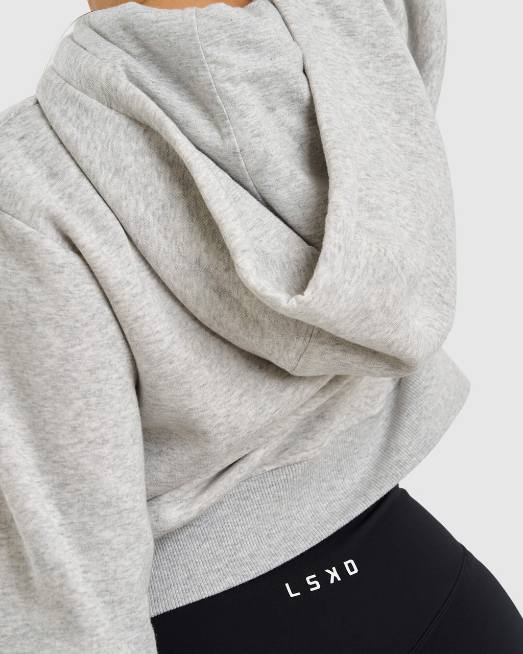 Model wearing Structure Hoodie - Lt Grey Marl