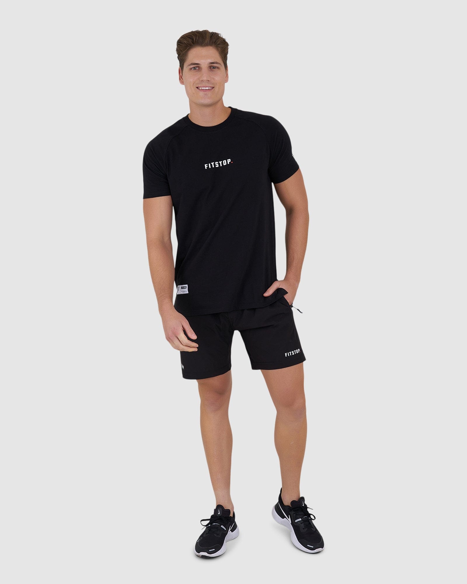Model wearing Fitstop Optimal Tee - Black