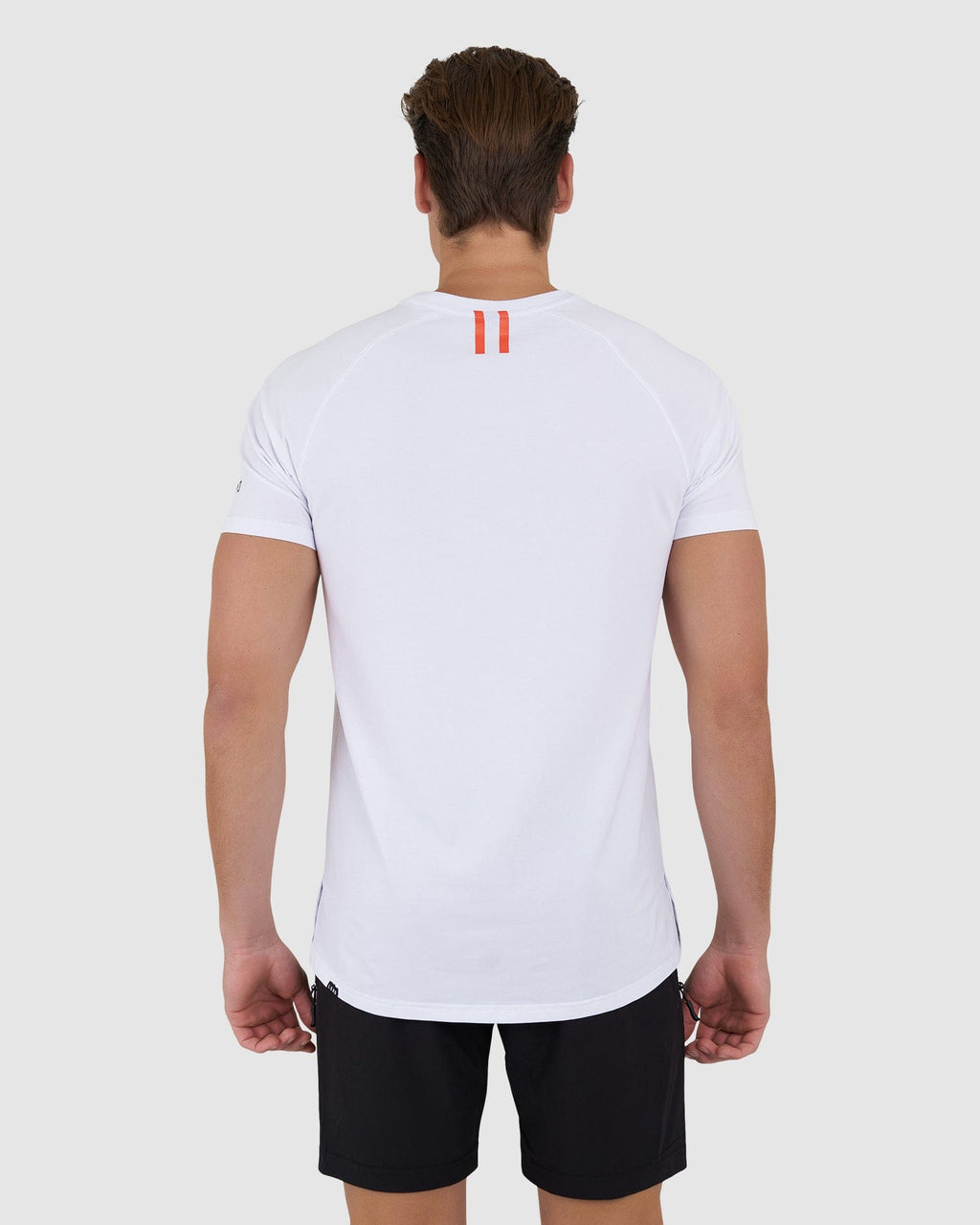 Model wearing Fitstop Optimal Tee - White