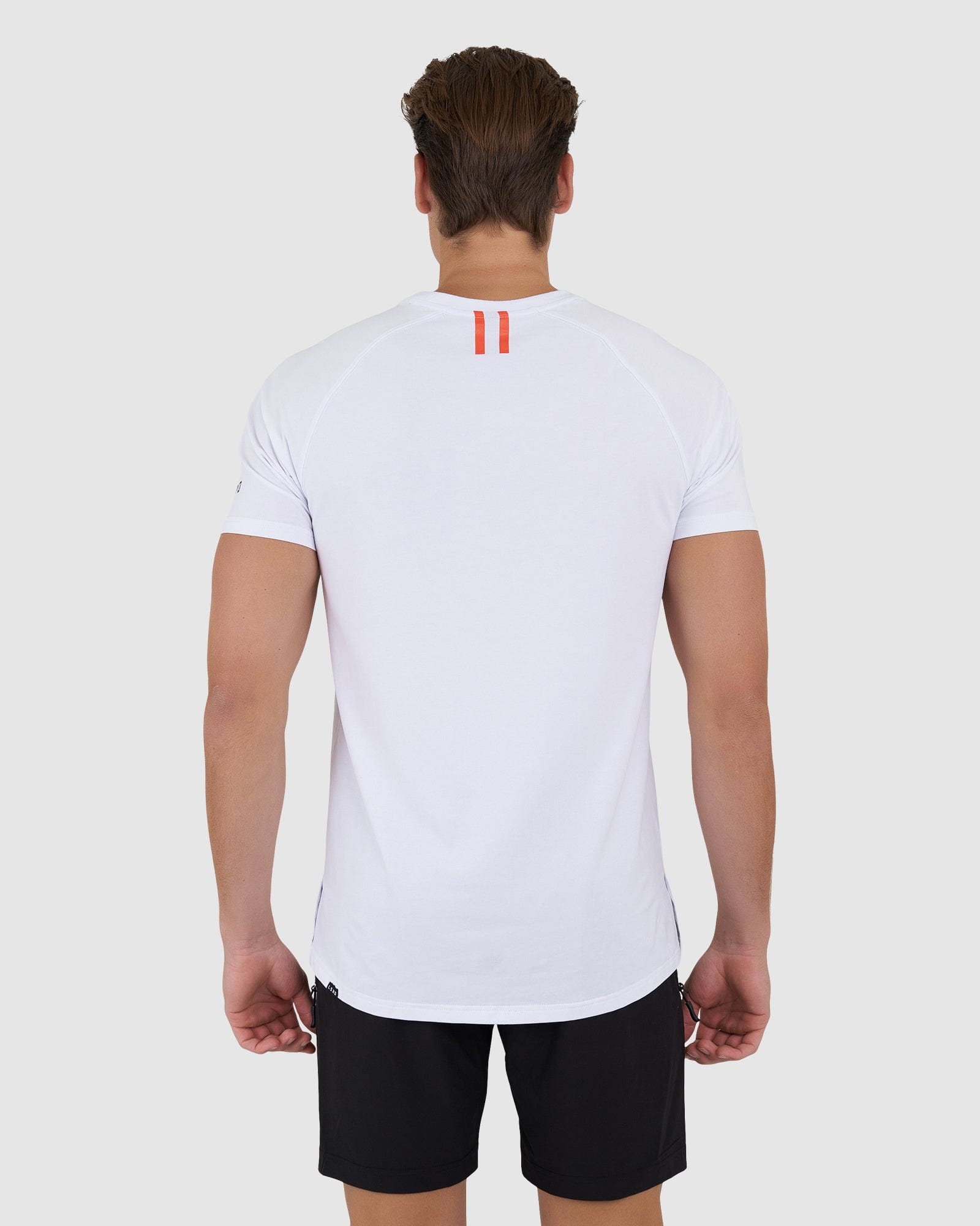 Model wearing Fitstop Optimal Tee - White