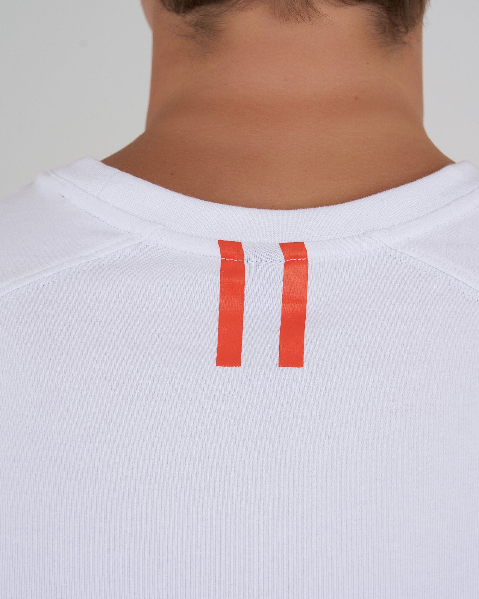 Model wearing Fitstop Optimal Tee - White