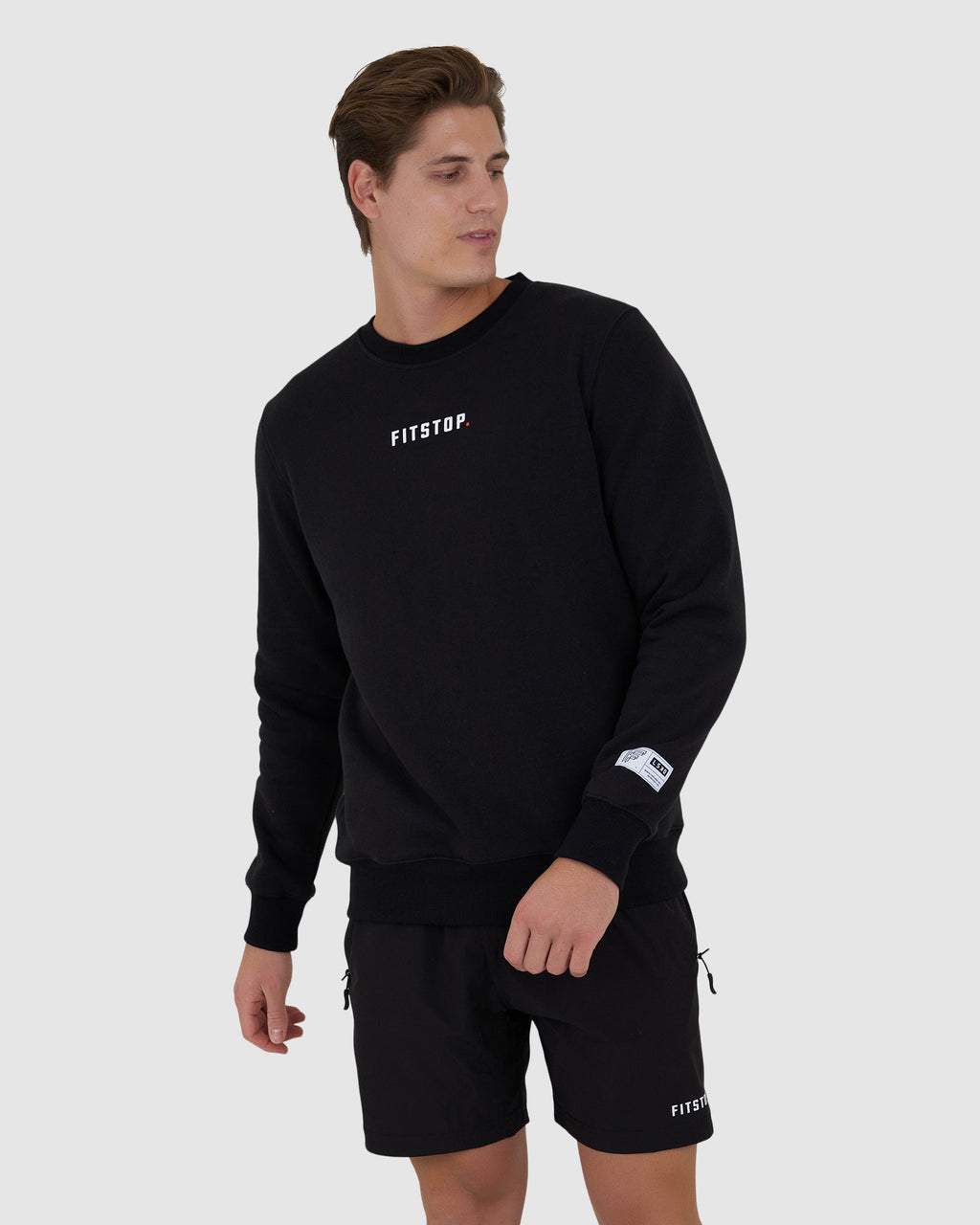 Model wearing Fitstop Functional Sweater - Black