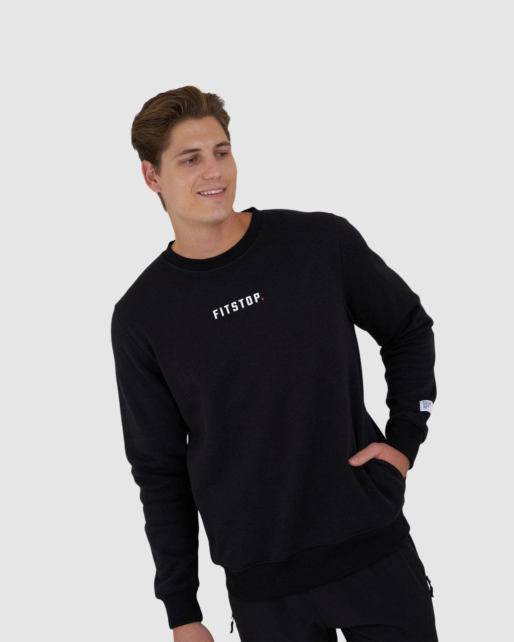 Model wearing Fitstop Functional Sweater - Black