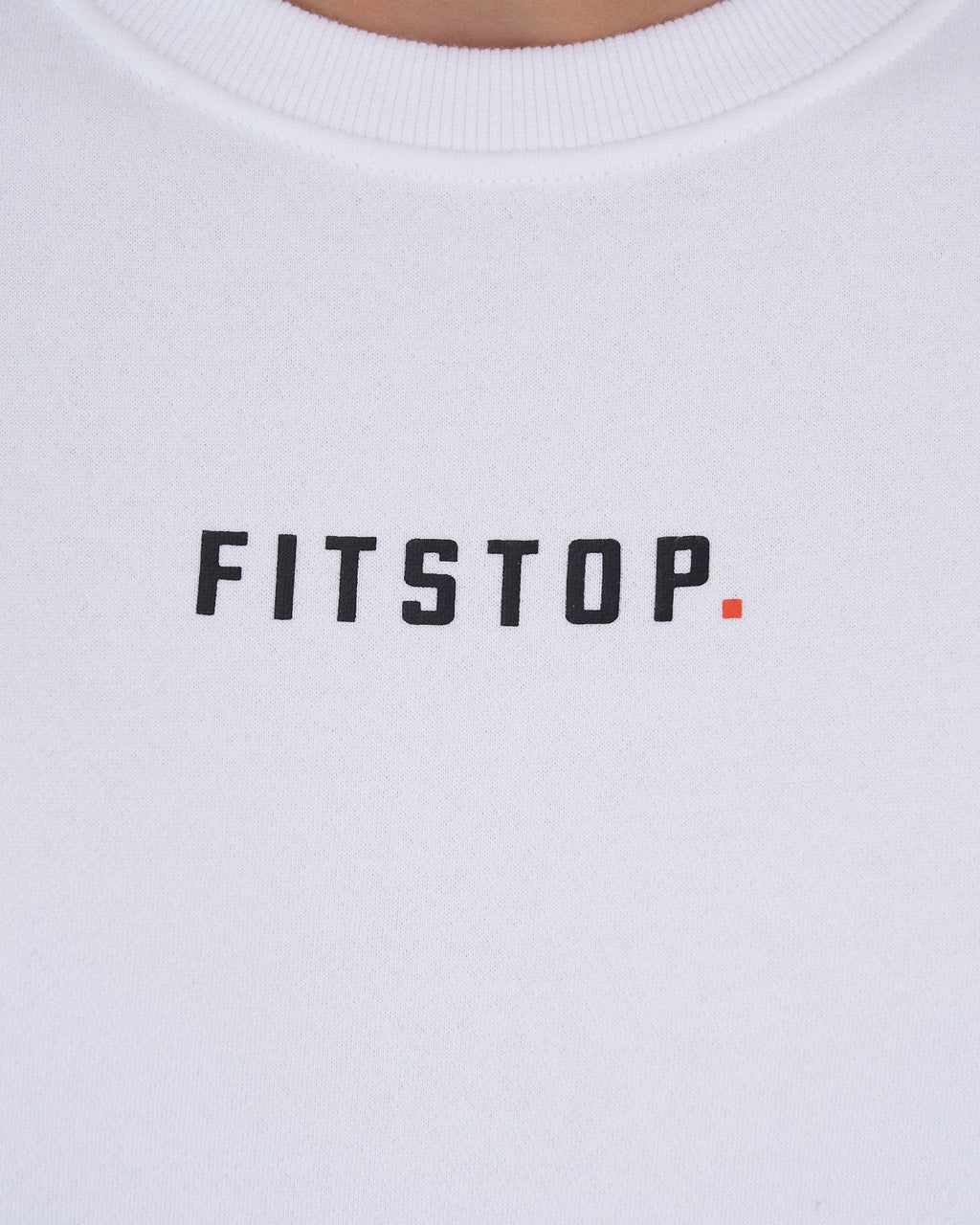 Model wearing Fitstop Functional Sweater - White