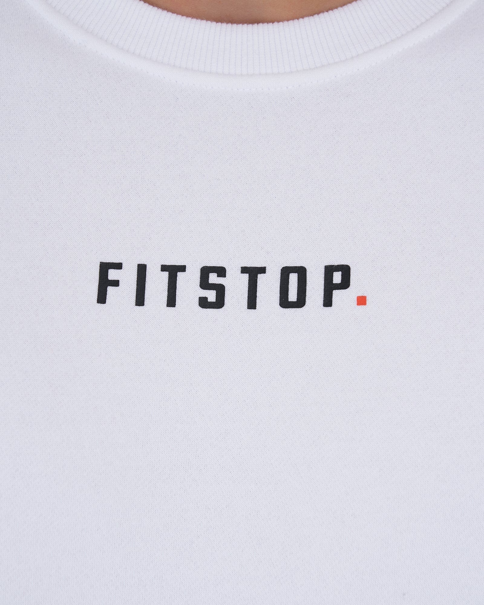 Model wearing Fitstop Functional Sweater - White
