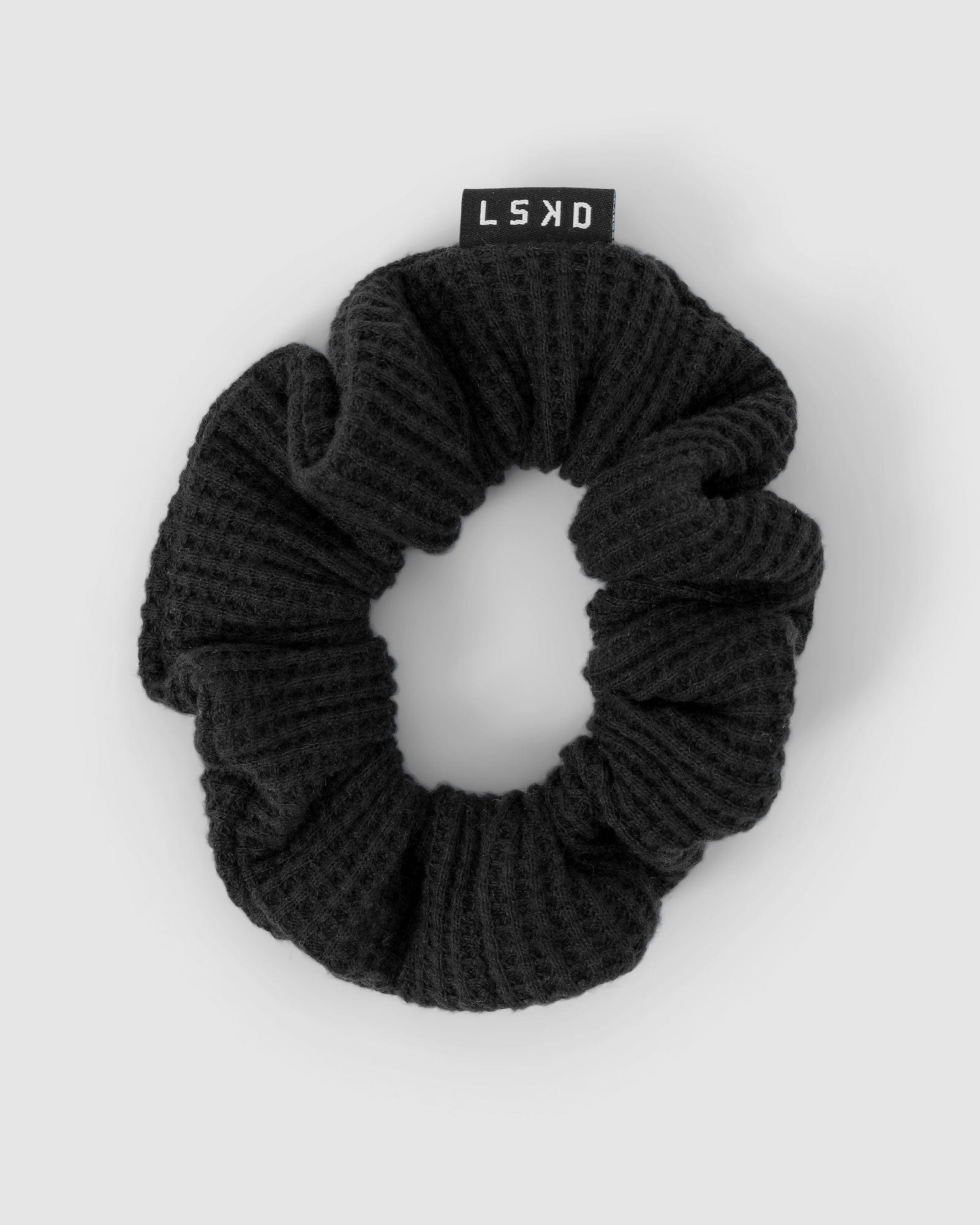Model wearing Waffle Scrunchie - Black