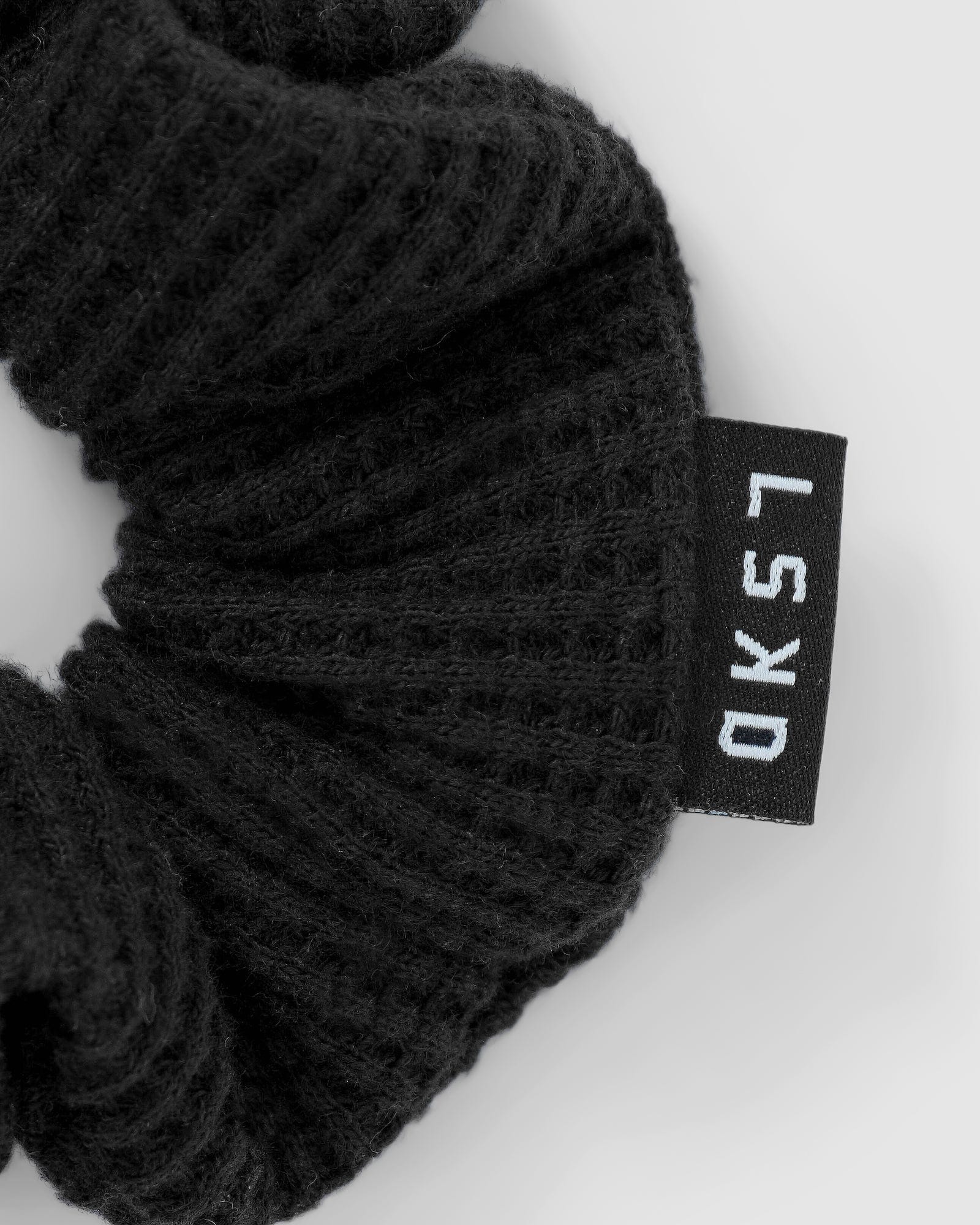 Model wearing Waffle Scrunchie - Black