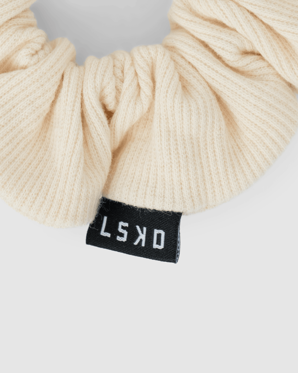Model wearing Rib Scrunchie - Butter