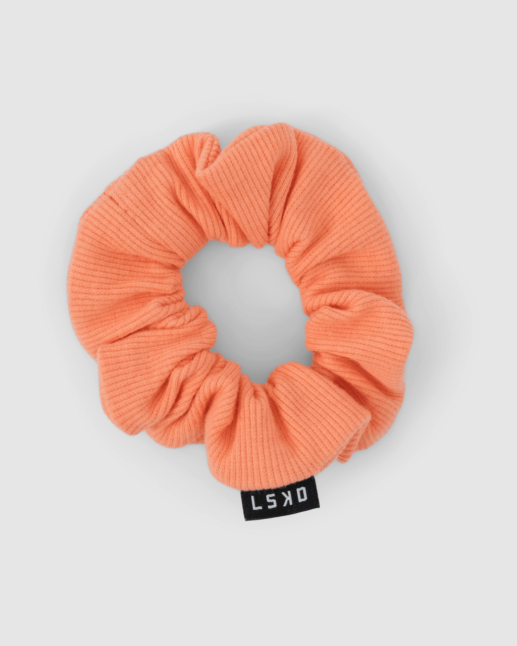 Model wearing Rib Scrunchie - Mandarin