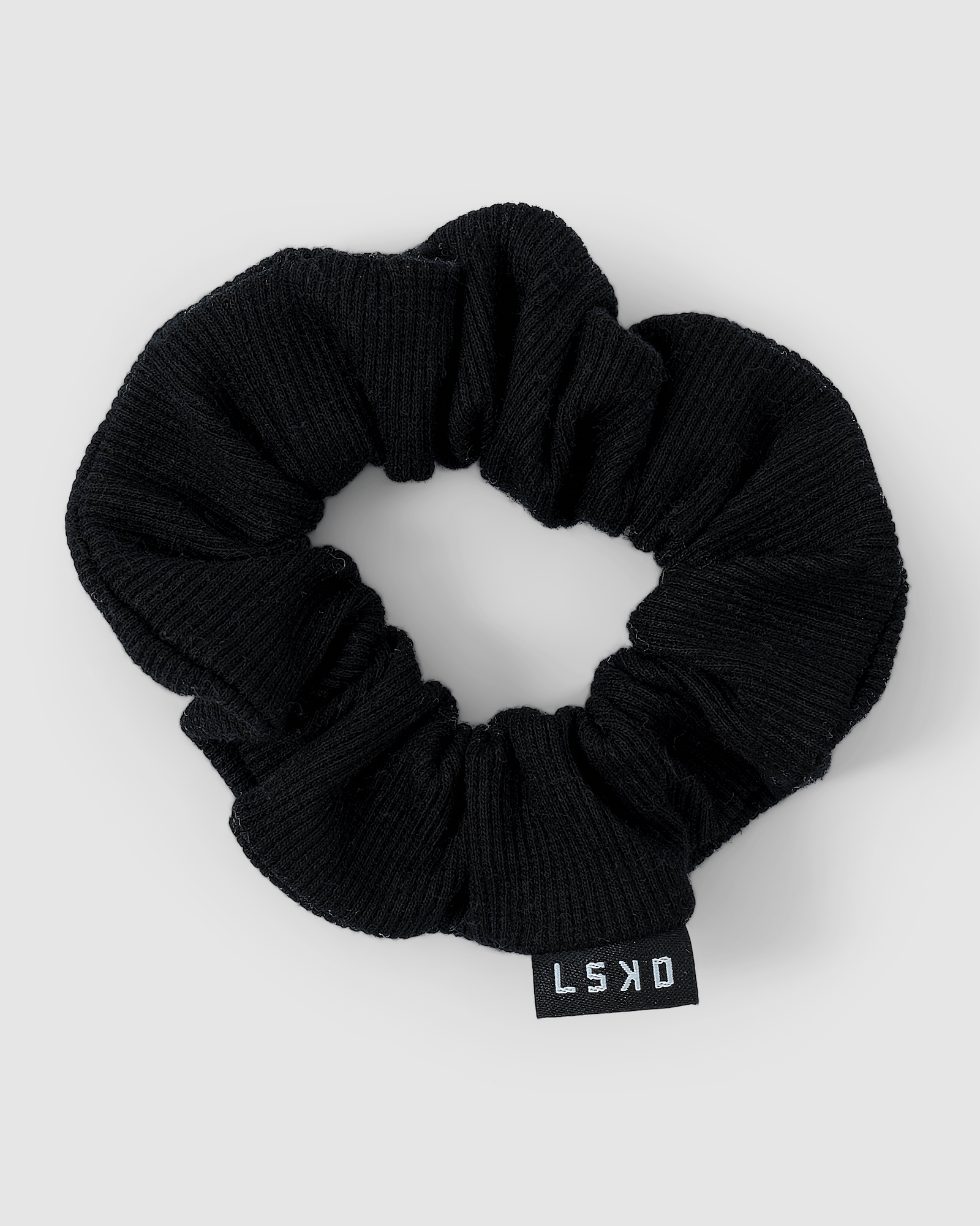 Model wearing Rib Scrunchie - Black