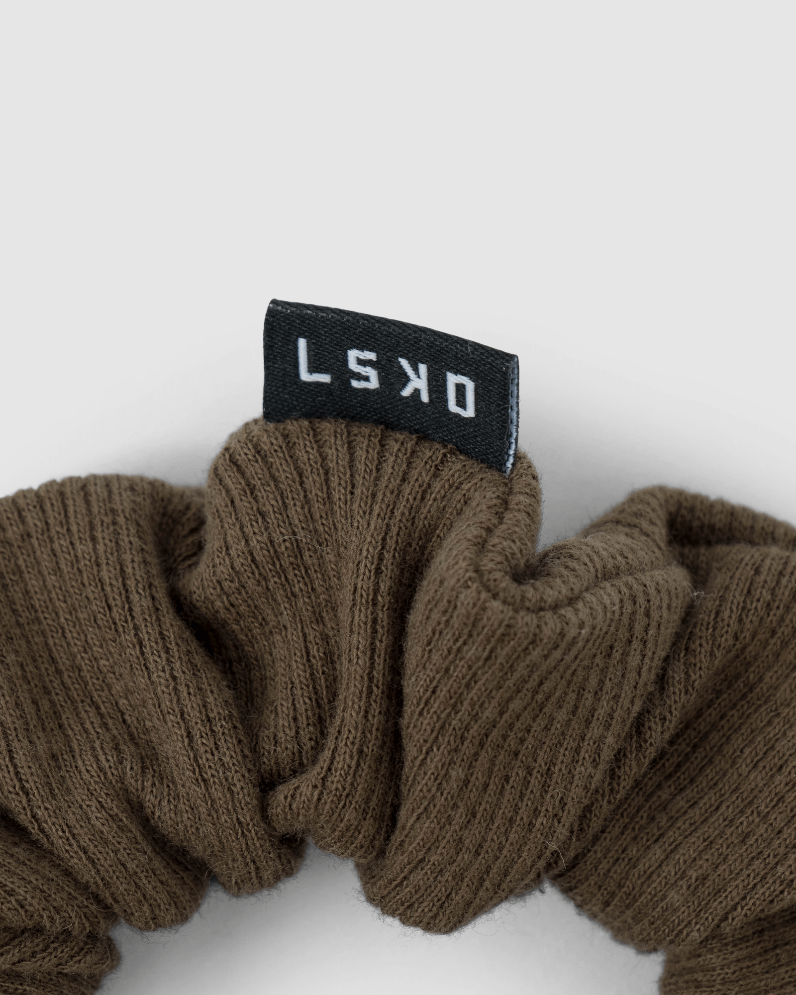 Model wearing Rib Scrunchie - Olive