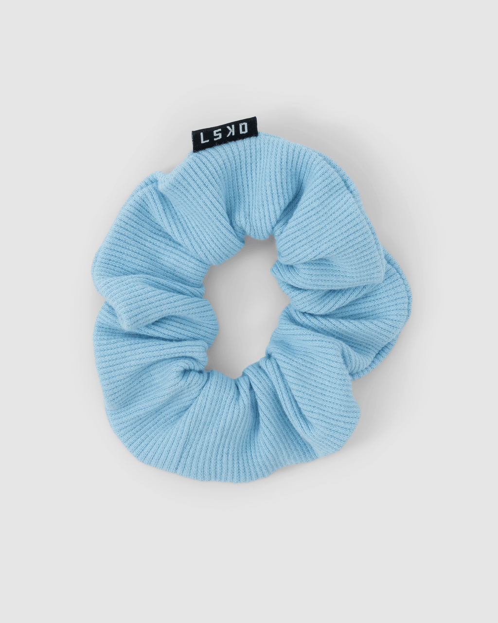Model wearing Rib Scrunchie - Light Blue