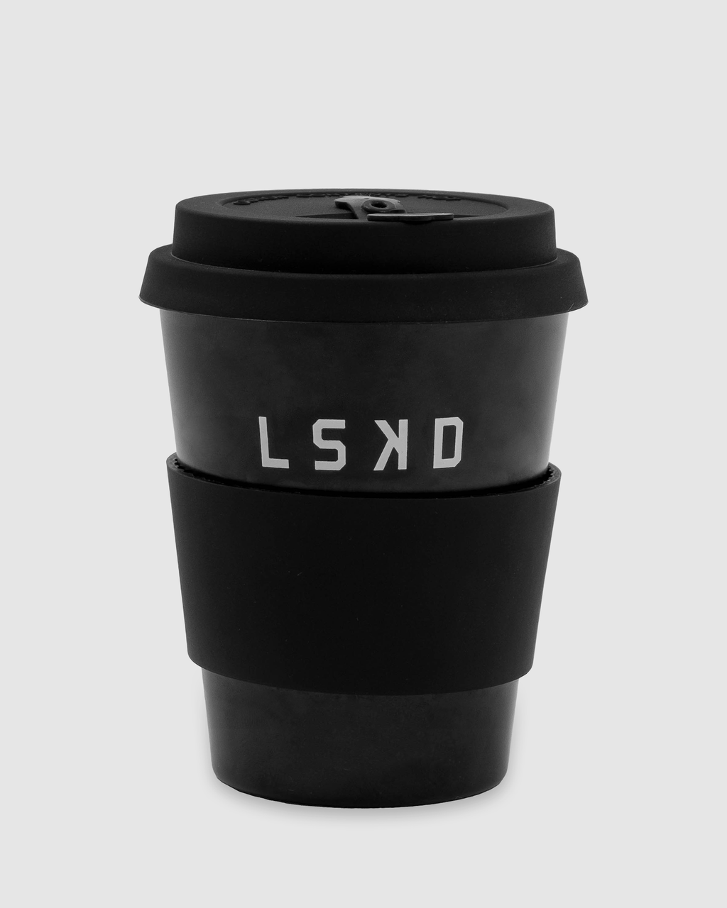 Model wearing Hot Shot Reusable Coffee Cup - Black