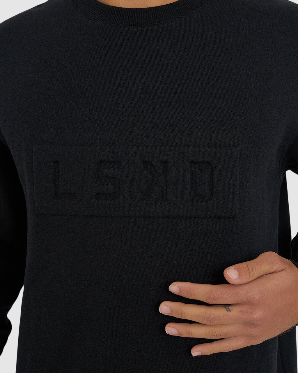 Model wearing Imprint Sweater - Black