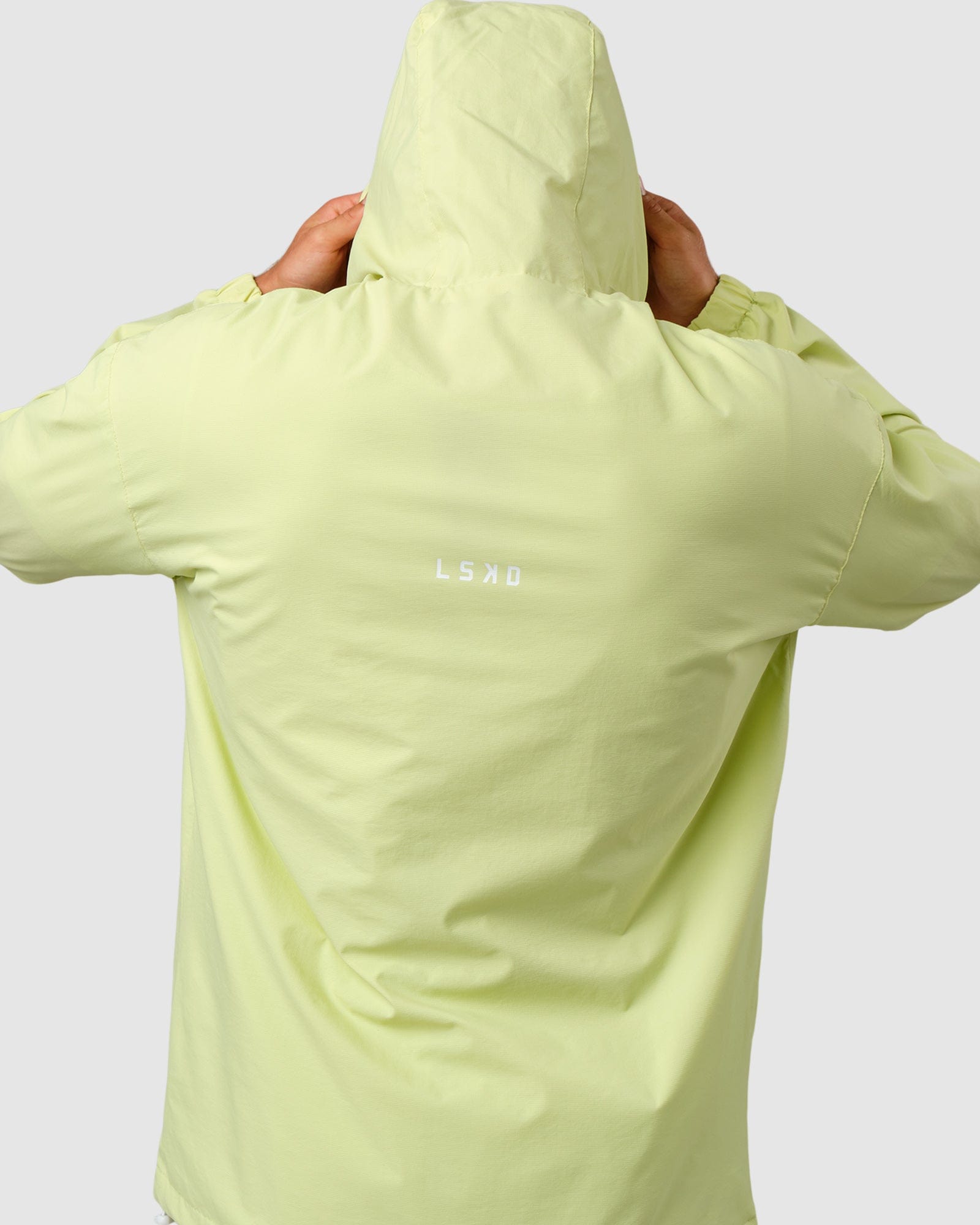 Model wearing Drill Track Jacket Oversize - Pastel Lime