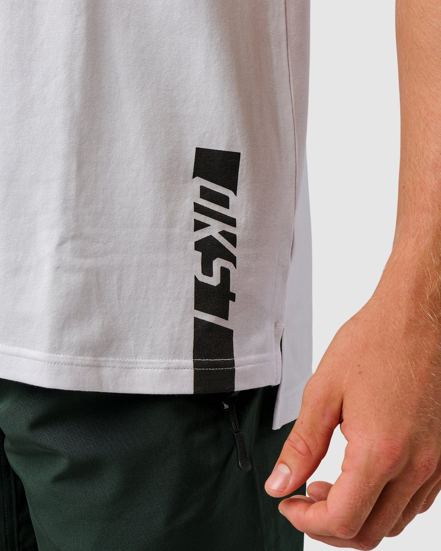 Model wearing Feature Tee - White