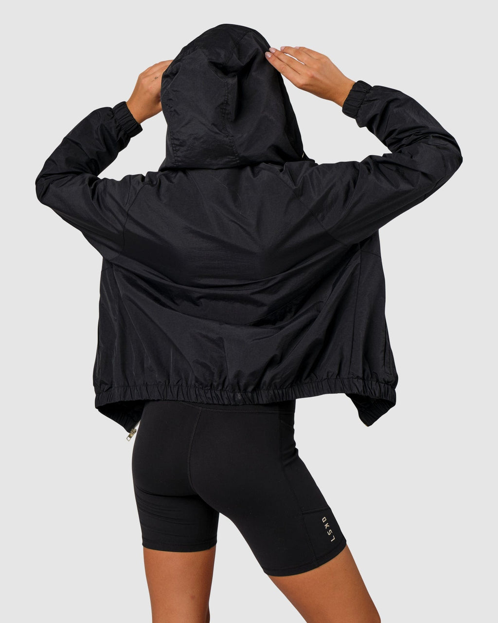 Model wearing Mayweather Spray Jacket - Black