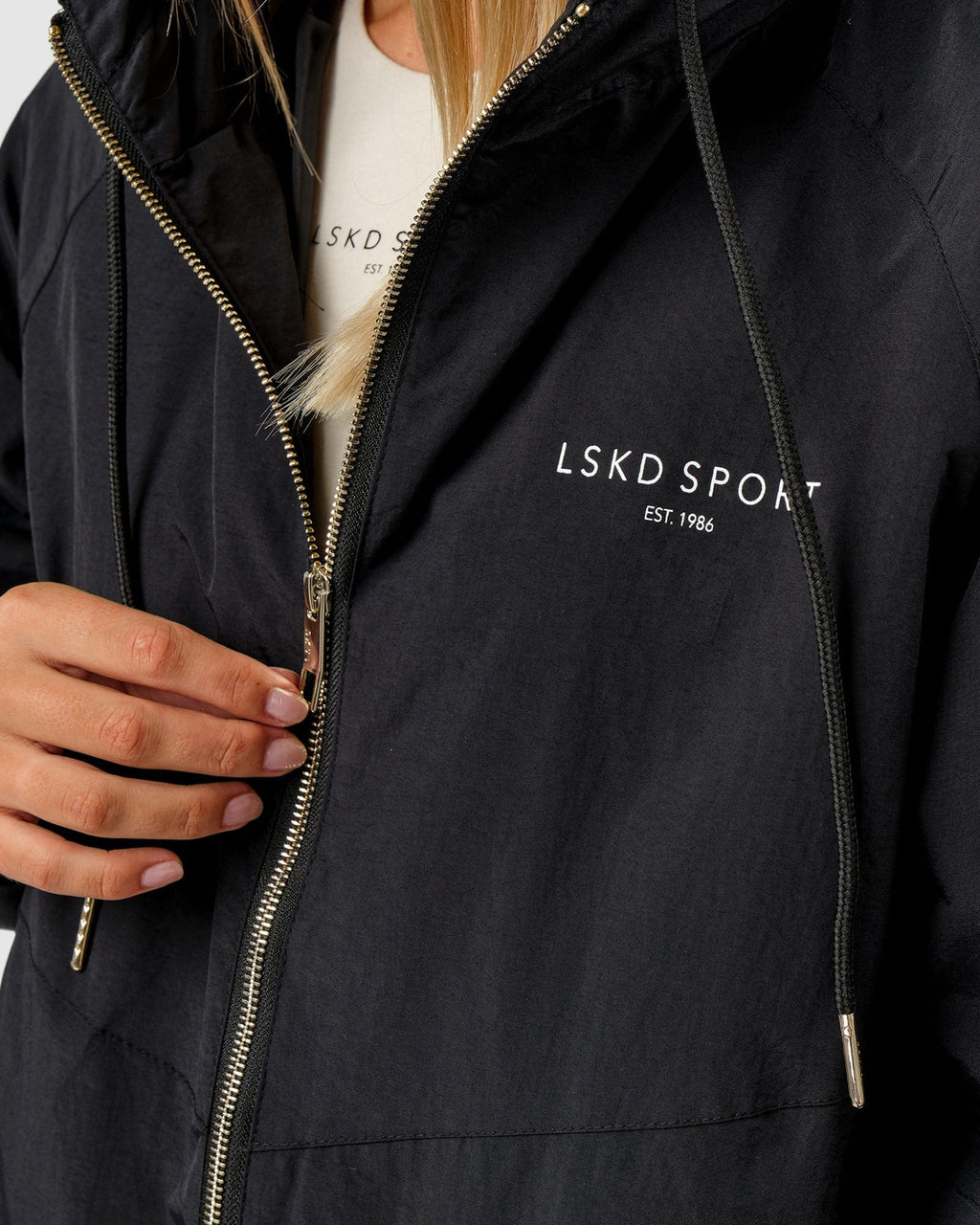 Model wearing Mayweather Spray Jacket - Black