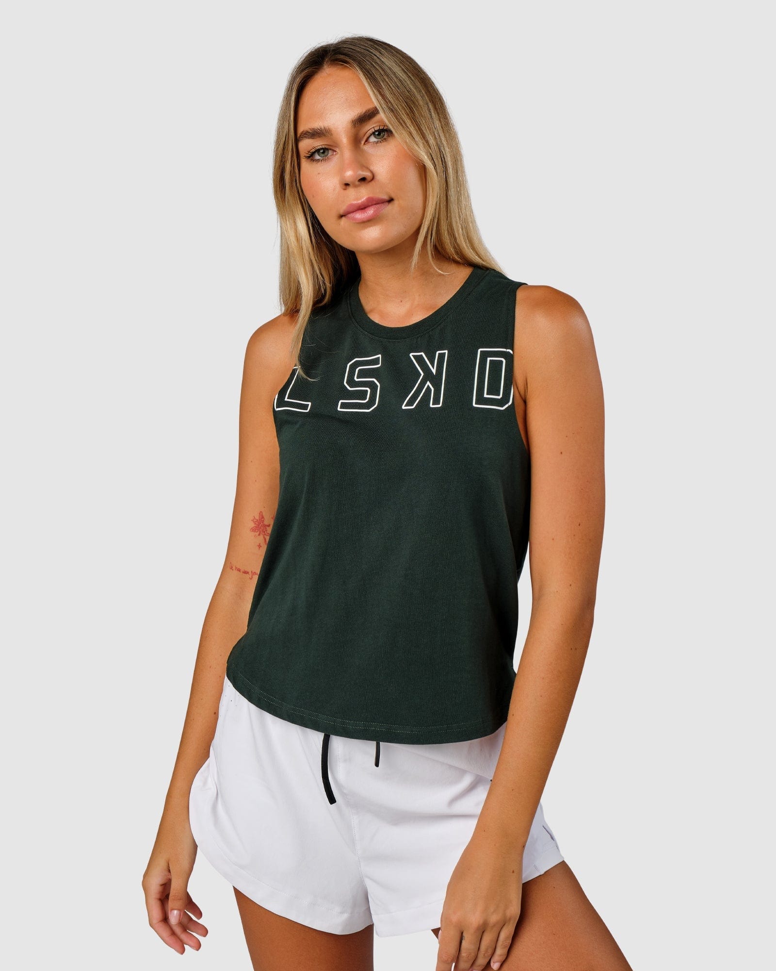 Model wearing Expand FLXCotton Tank - Forest