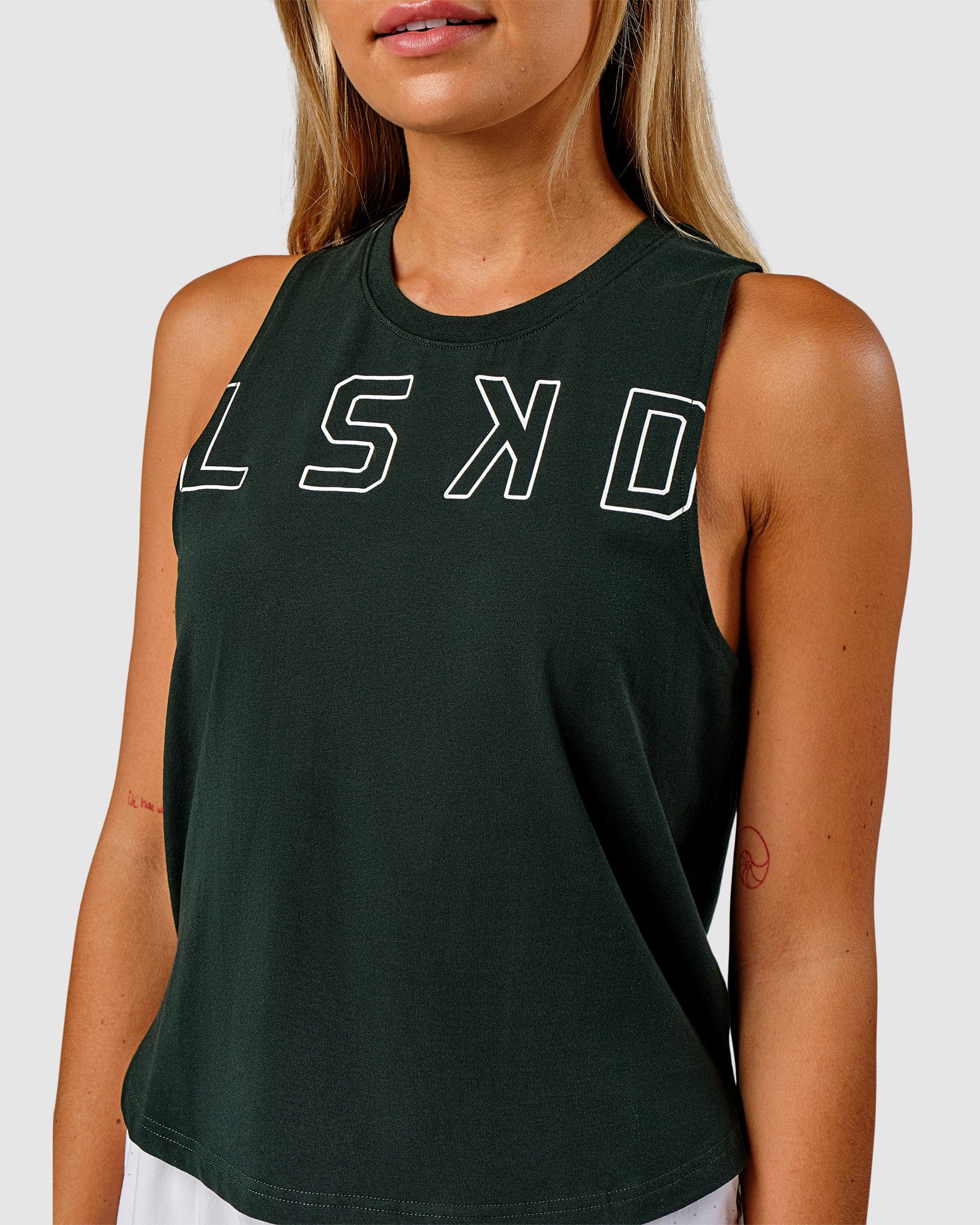 Model wearing Expand FLXCotton Tank - Forest