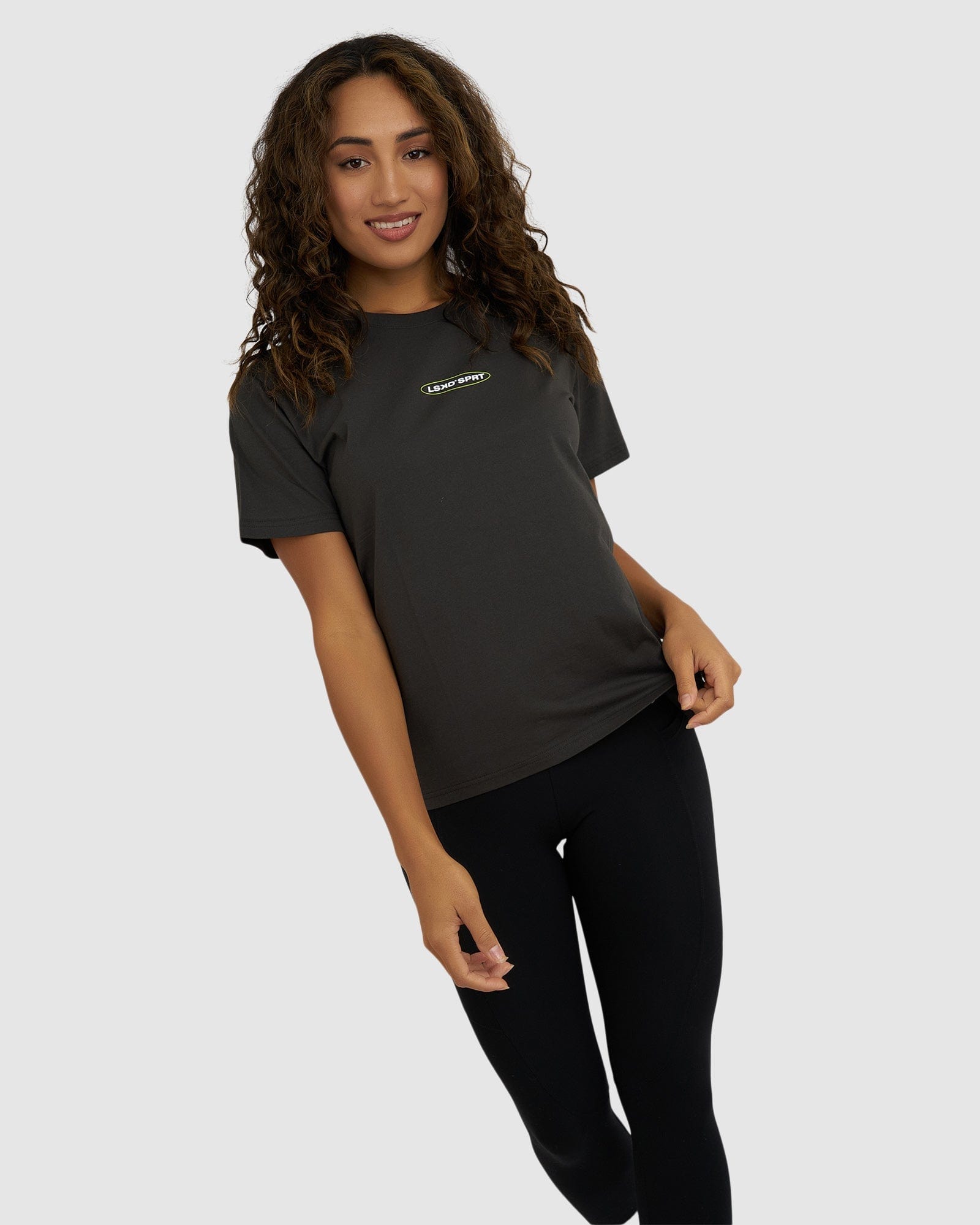 Model wearing Eclipse Tee - Pirate Black