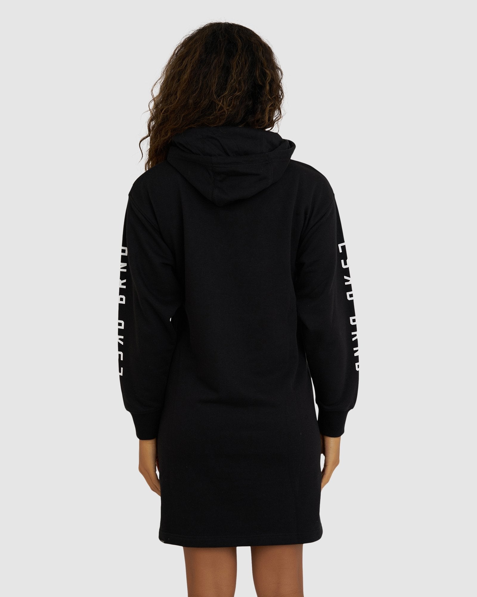 Model wearing Perspective Pullover Dress - Black-White