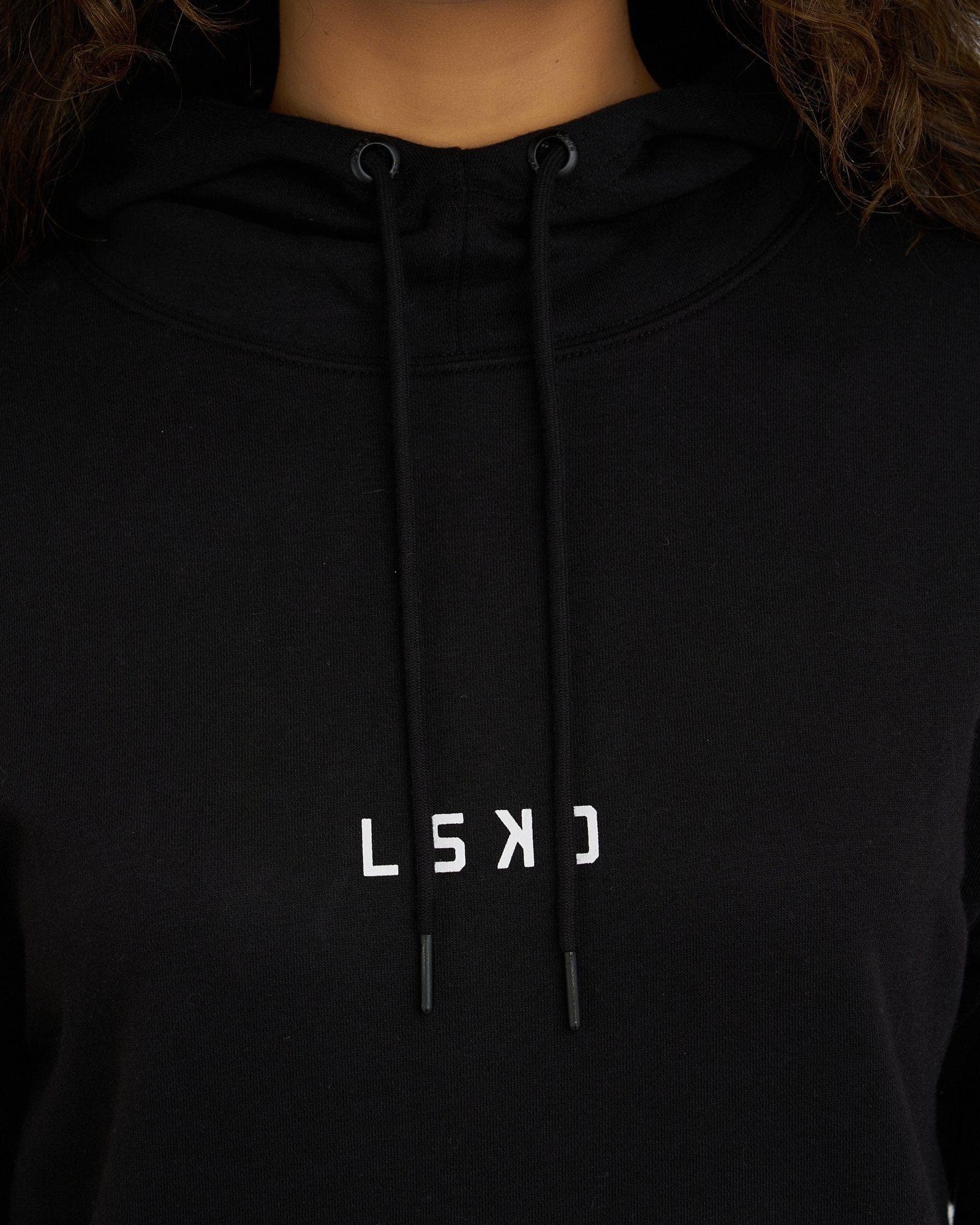 Model wearing Perspective Pullover Dress - Black-White