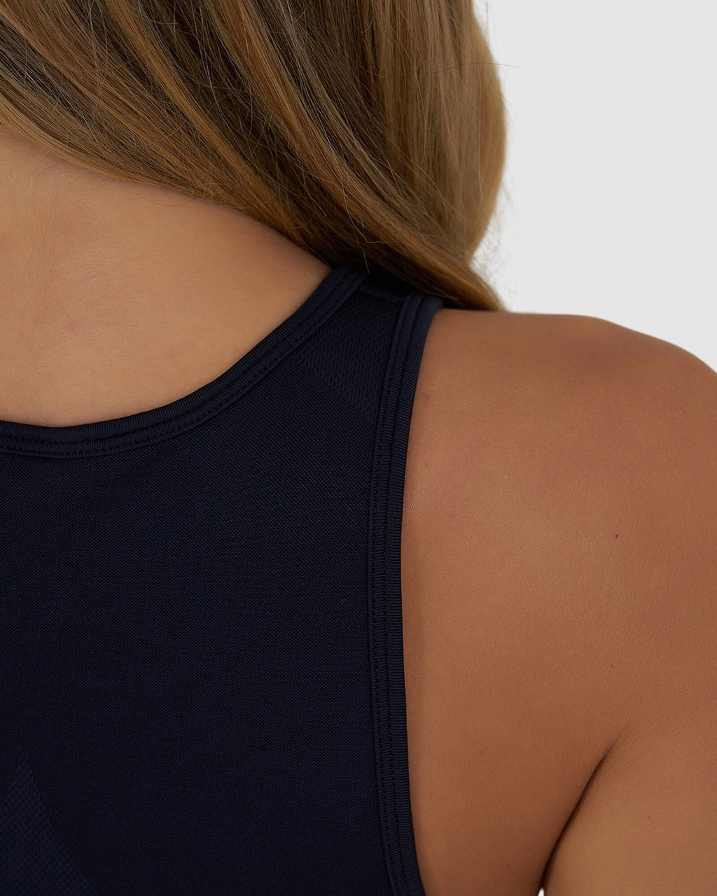 Model wearing Limitless Seamless Crop Top - Navy