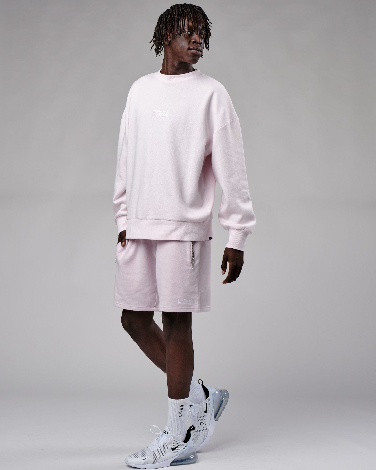 Model wearing Cornerstone Sweater Oversize - Orchid Ice