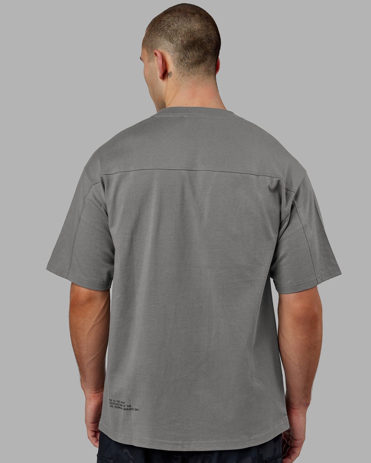 Model wearing Lab Heavyweight Tee Oversize - Graphite