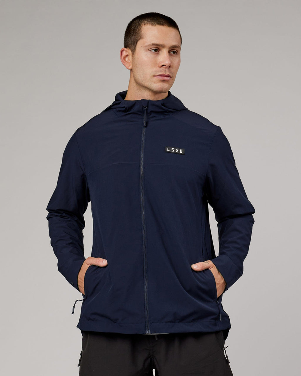 Model wearing Functional Training Jacket - Navy