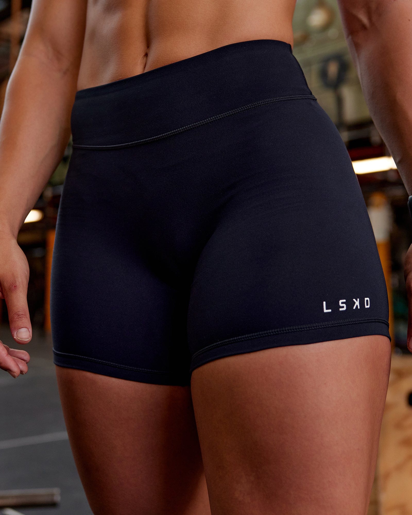 Model wearing RXD Mid Short Tight - Navy