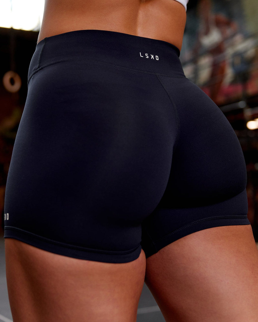 Model wearing RXD Mid Short Tight - Navy