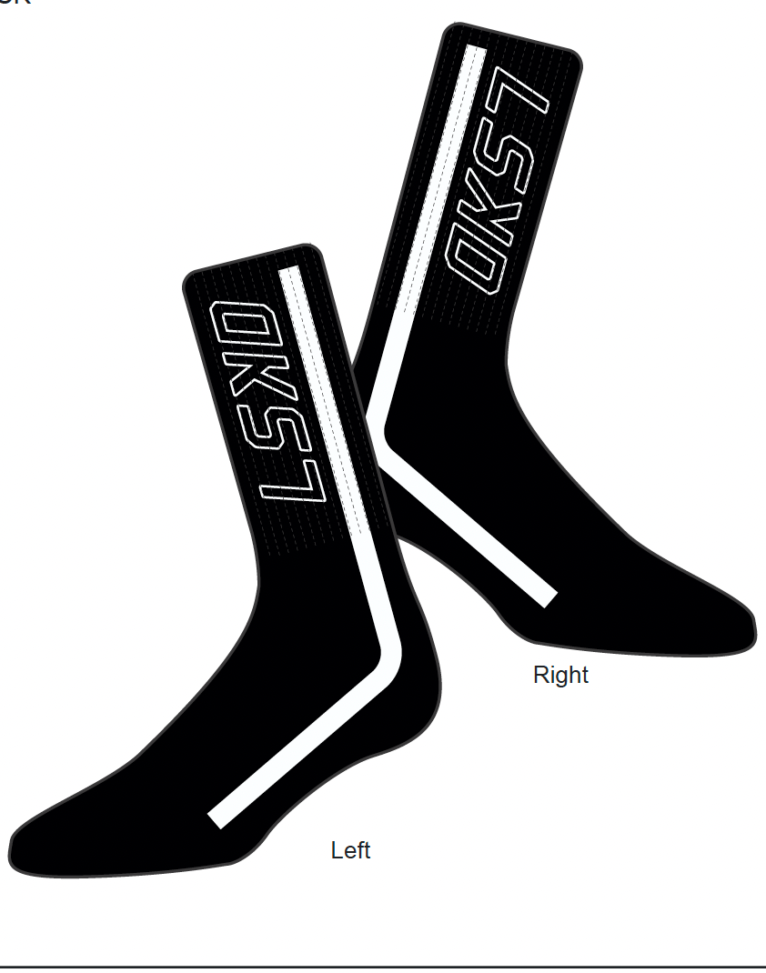 Model wearing Incline Crew Performance Sock - Black