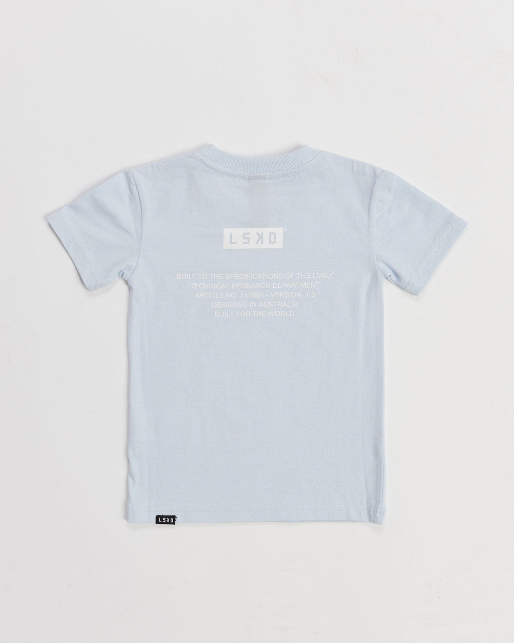 Model wearing Instruction 2.0 Tee (00-8) - Sky Blue