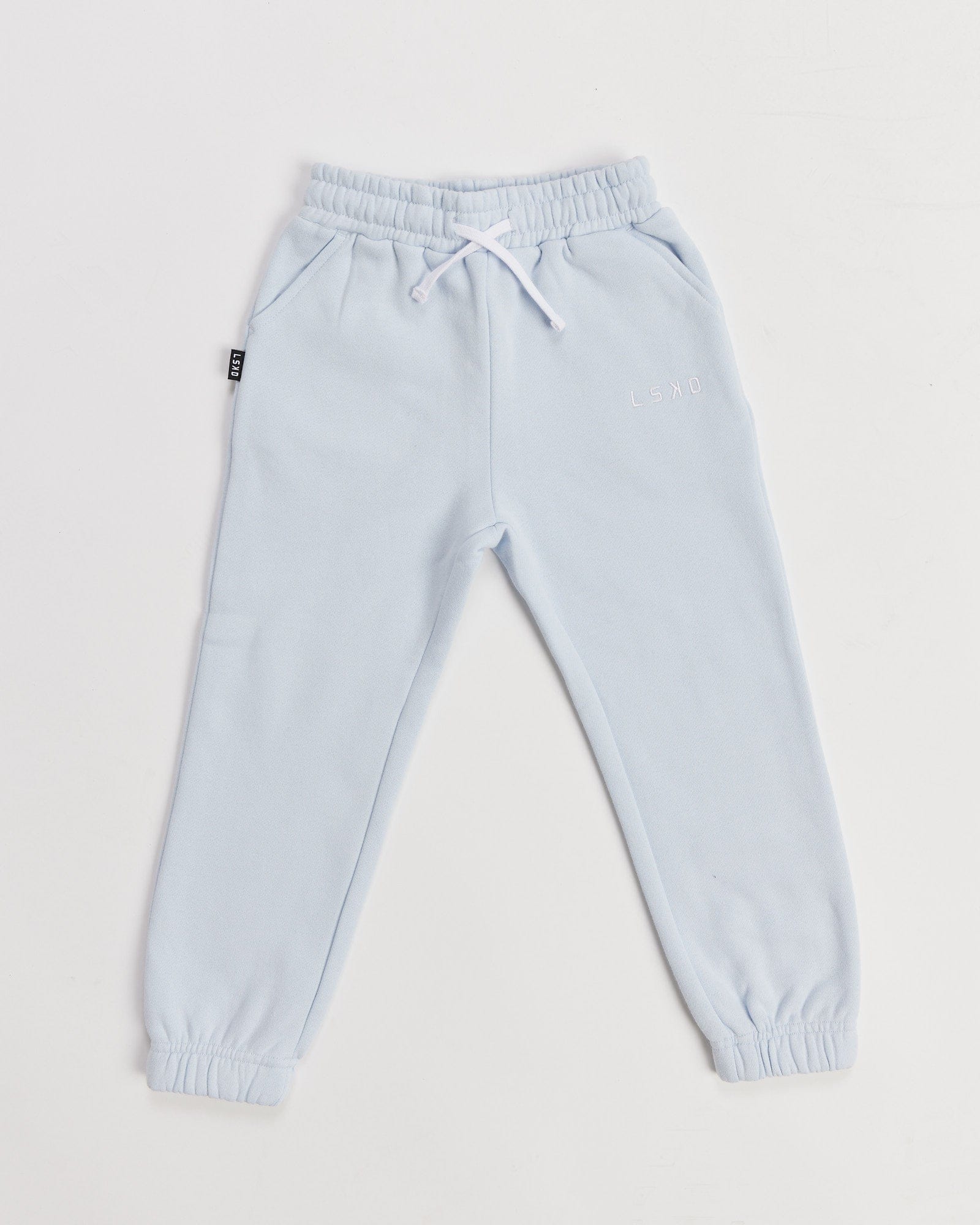 Model wearing Ready Track Pant (00-8) - Sky Blue