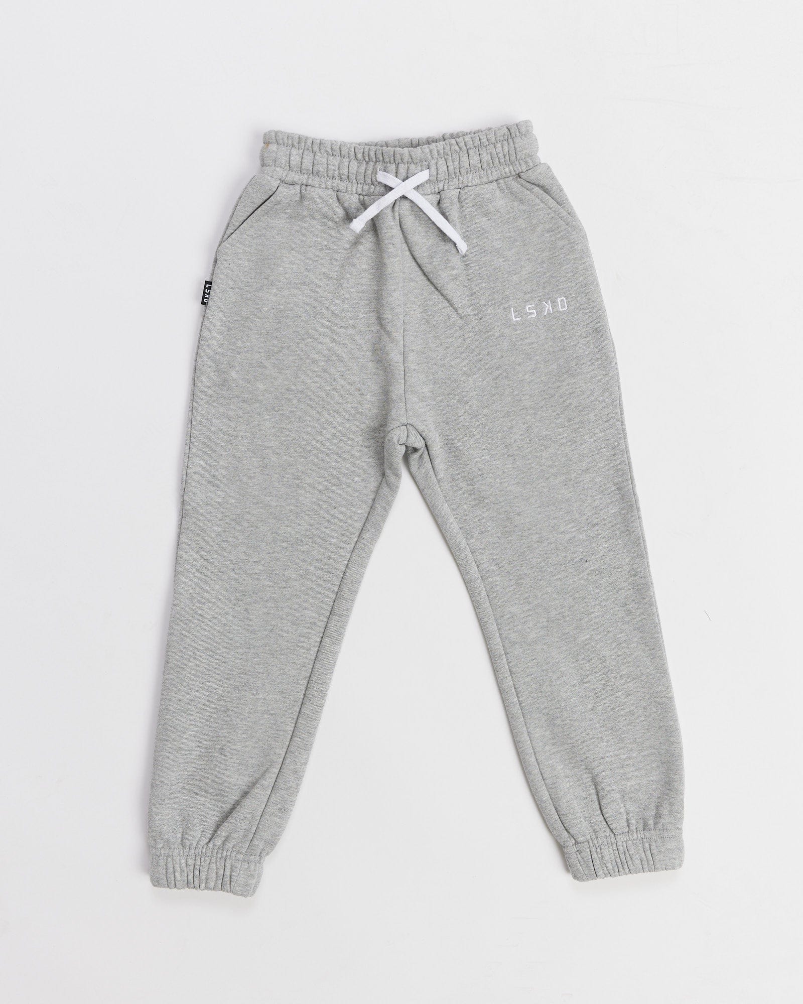 Model wearing Ready Track Pant (00-8) - Lt Grey Marl