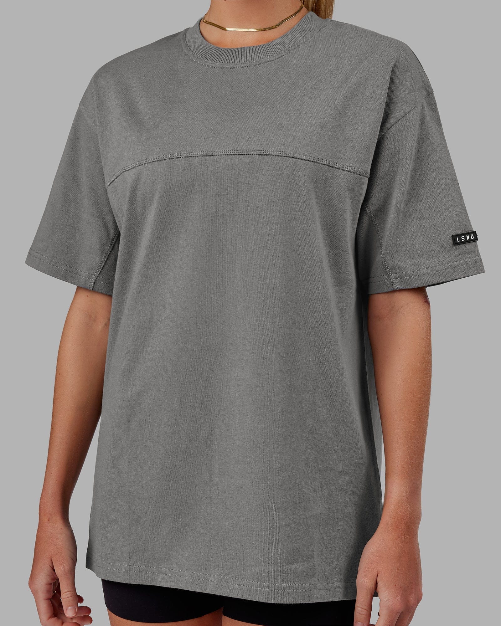 Model wearing Unisex Lab Heavyweight Tee Oversize - Graphite