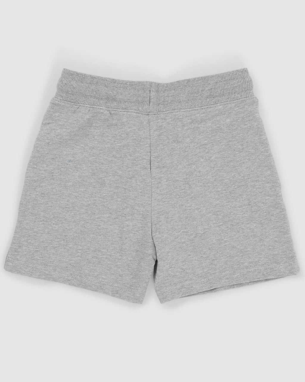 Model wearing Routine Track Short (00-8) - Lt Grey Marl