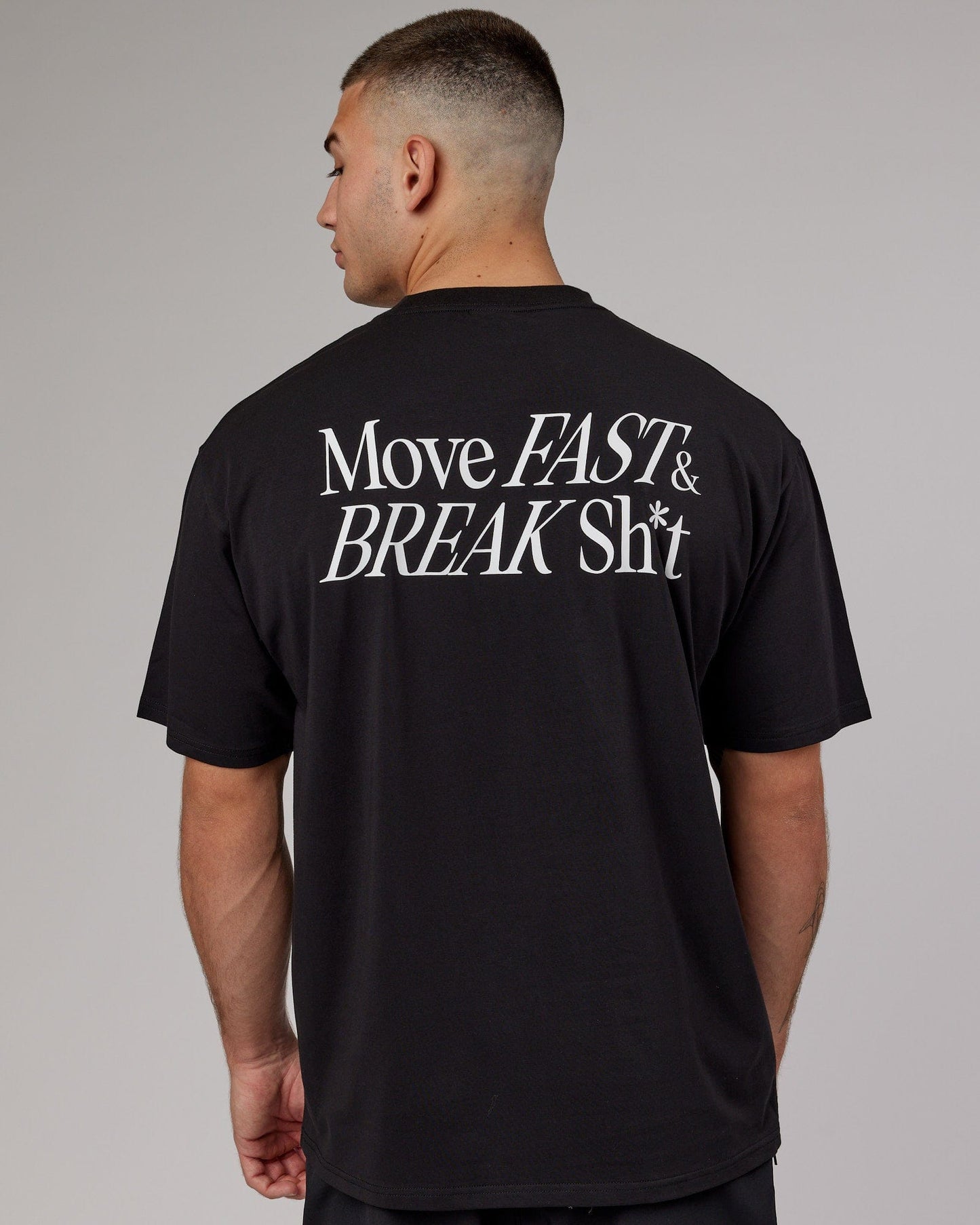 Model wearing VS5 FLXCotton Tee Oversize - Black-White