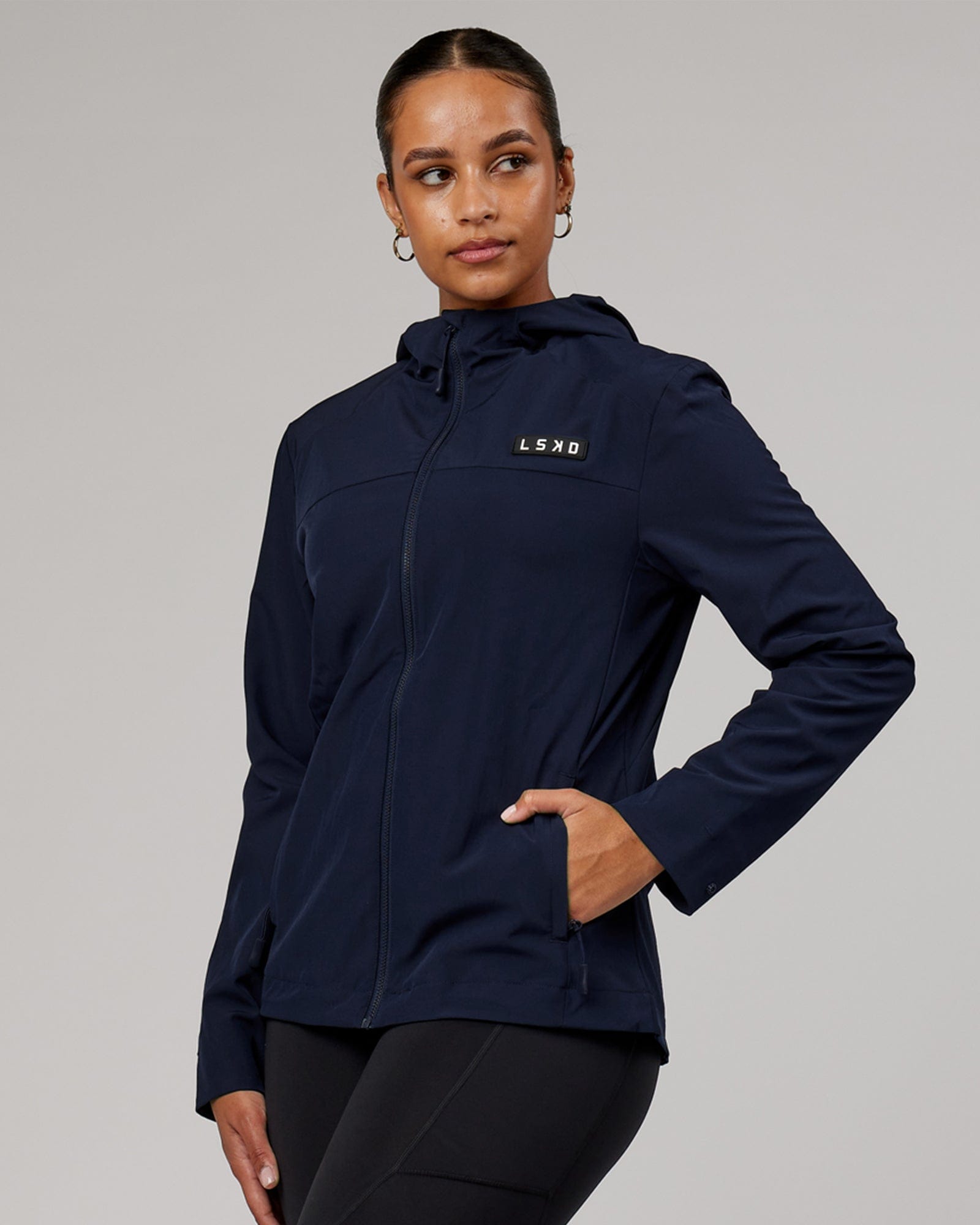Model wearing Functional Training Jacket - Navy