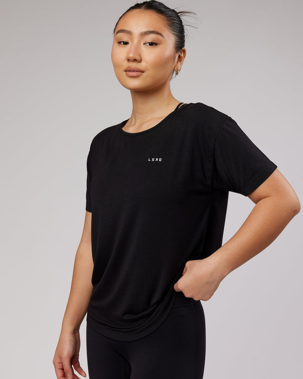 Model wearing Air Slouch Tee - Black