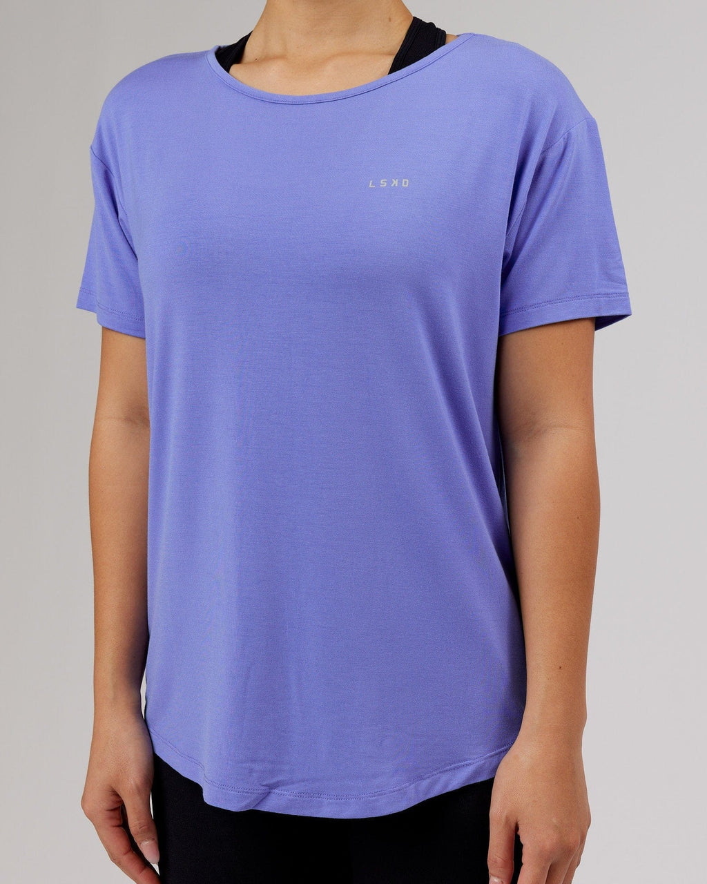 Model wearing Air Slouch Tee - Cornflower Blue