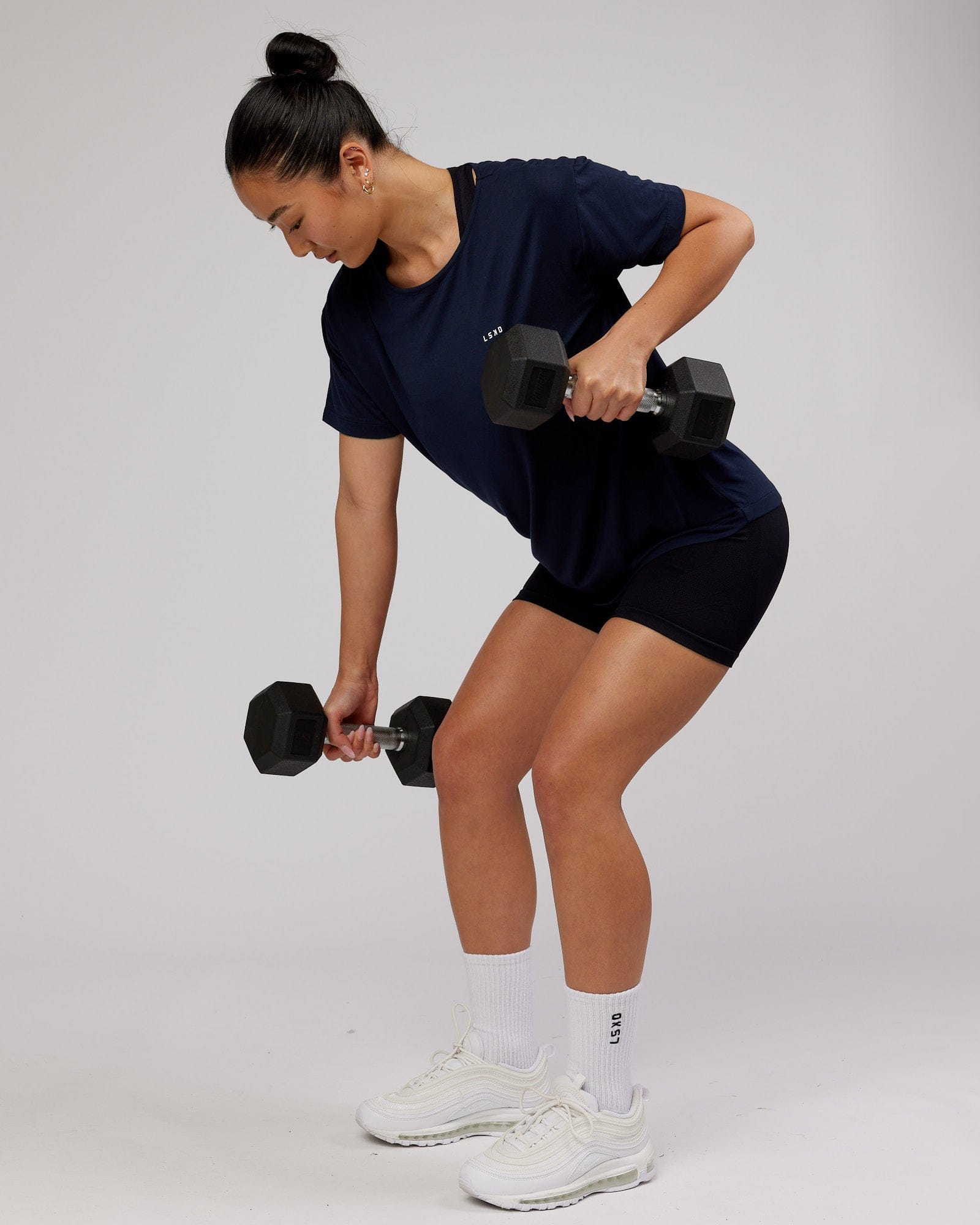 Model wearing Air Slouch Tee - Navy