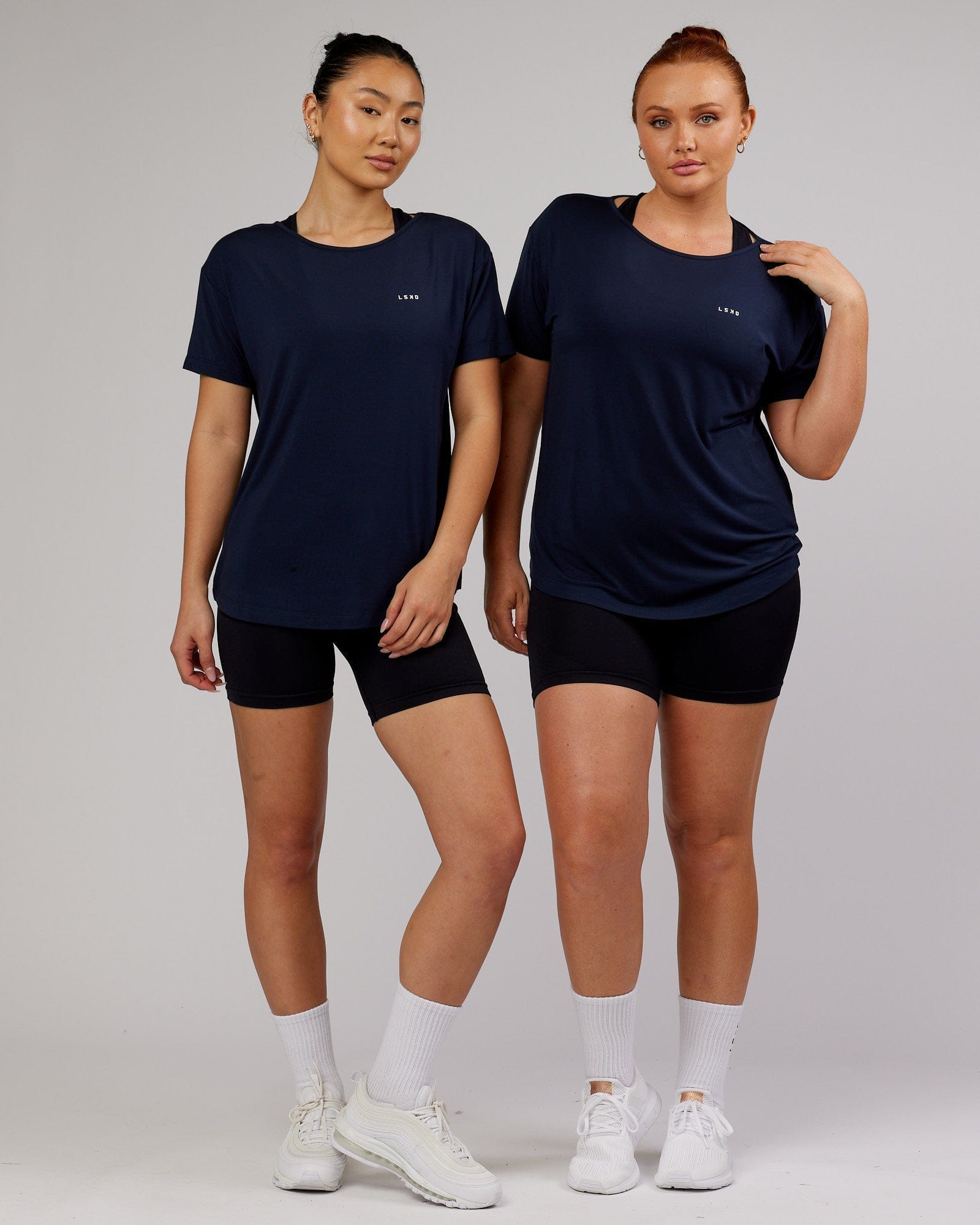 Model wearing Air Slouch Tee - Navy