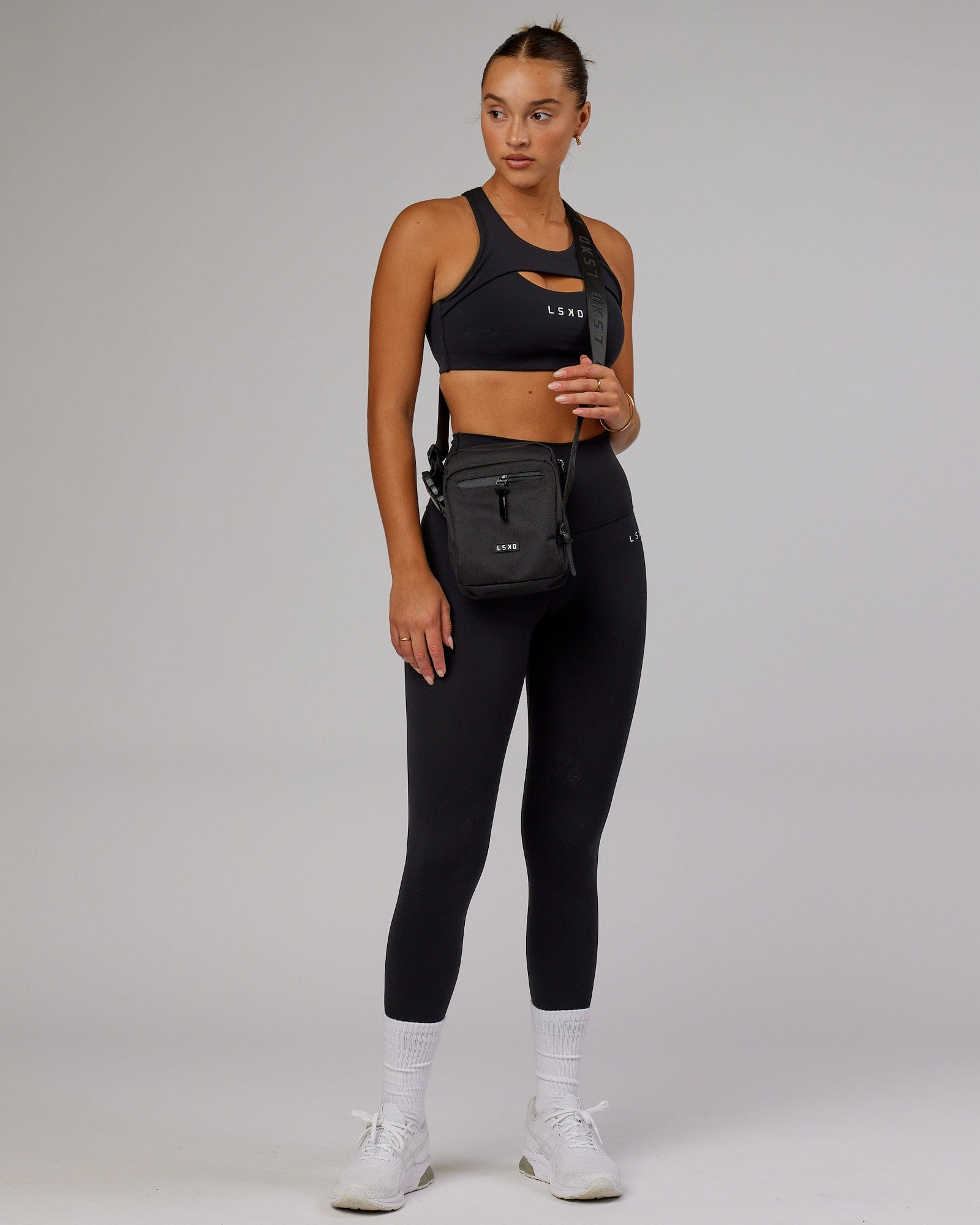 Model wearing All Day Crossbody Bag - Black