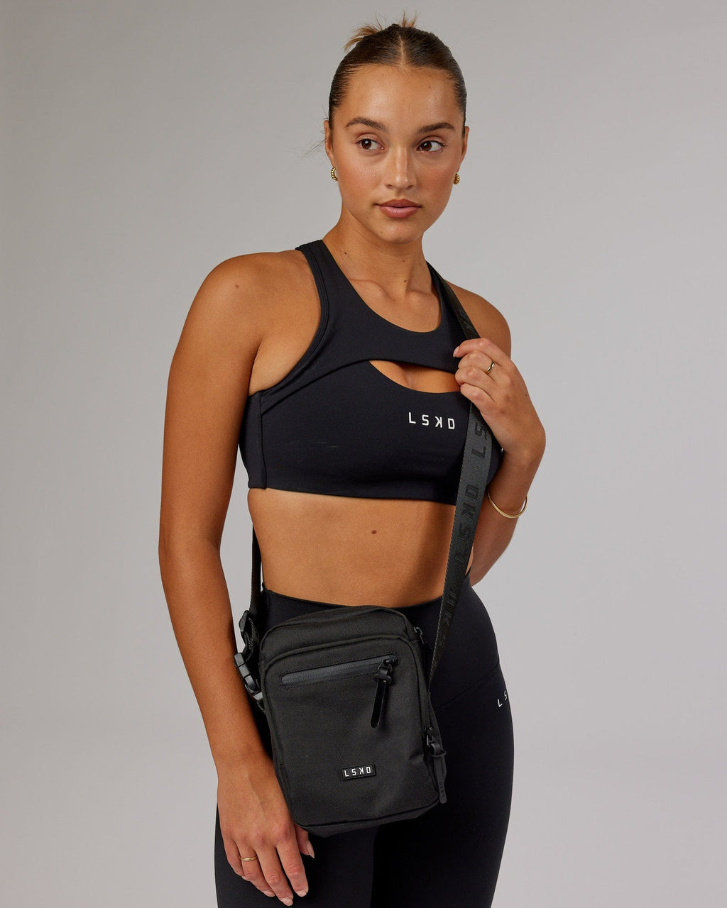 Model wearing All Day Crossbody Bag - Black